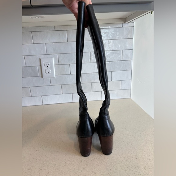 Vtg 60s 70s Gogo Boots Black Leather MOD MARINA 895 RR 42 AS425 Sz 8 Womens EUC - Picture 3 of 9